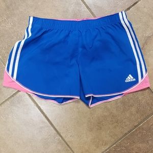 Adidas royal blue and pink shorts